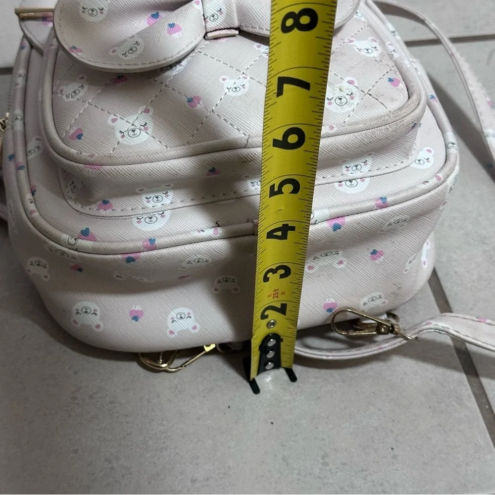 Kids Beige Mini‎ Faux Leather Backpack.